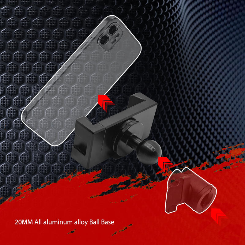 WXRYLYN Univesal Phone Mount and 60-10mm Locking Carbon Fiber Kevlar Mounting Arm with Articulating Joint Dual 20mm Socket Ends