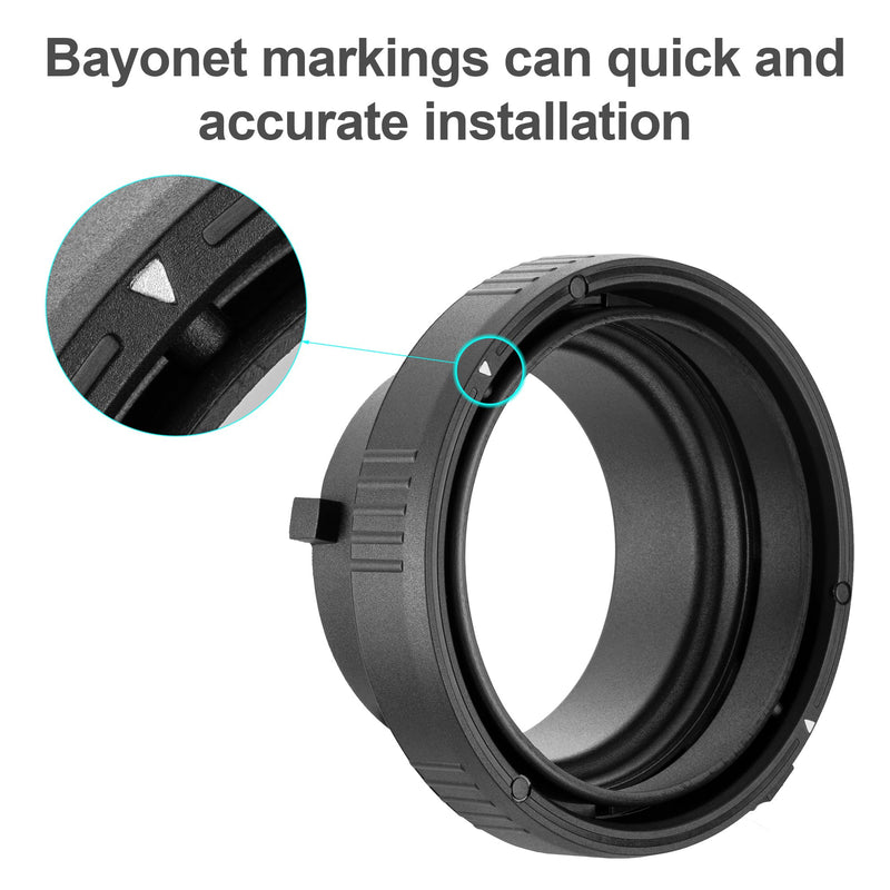 Fomito SN-14 Bowens to Elinchorm Adapter Metal Ring, with Bayonet Markings for Quick Installation, Compatible with Elinchrom Accessories