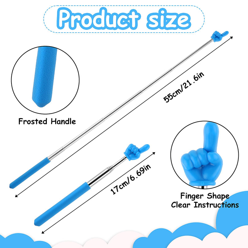 5 Pieces Teacher Pointer Stick, Extendable Finger Pointer Stick Teacher Pointer for Classroom Finger Reading Tools Teacher Must Haves Hand Pointing Stick for Teacher Classroom Supplies