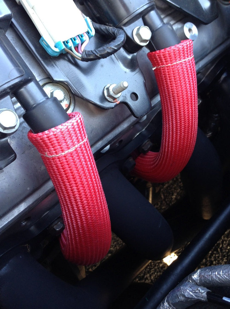 HINSON Spark Plug Wire Heat Boots Heat Protection 8 Cyl - 8.5" Long Red