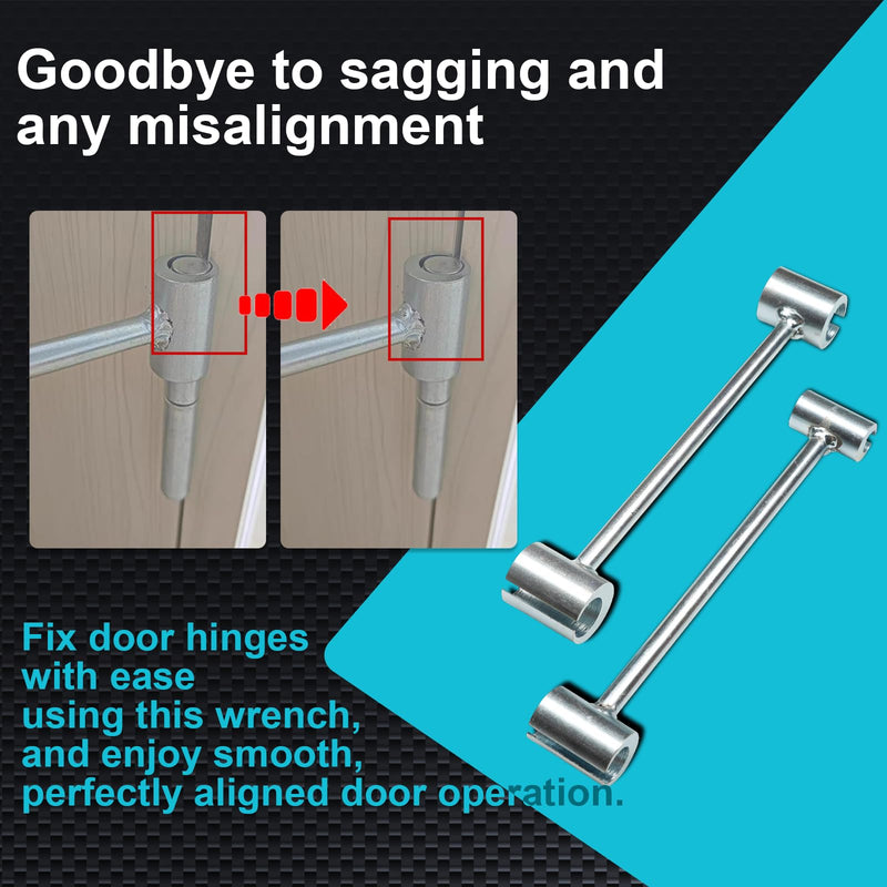 Hinges Gap Adjusting Wrench, Door Hinge Repair Tool, Upgraded Steel Double-ended Door Hinge Repair Wrench, Heavy-duty Door Hinge Adjustment Tool for Standard Round Bolts (0.315-0.75in) 0.315-0.75in