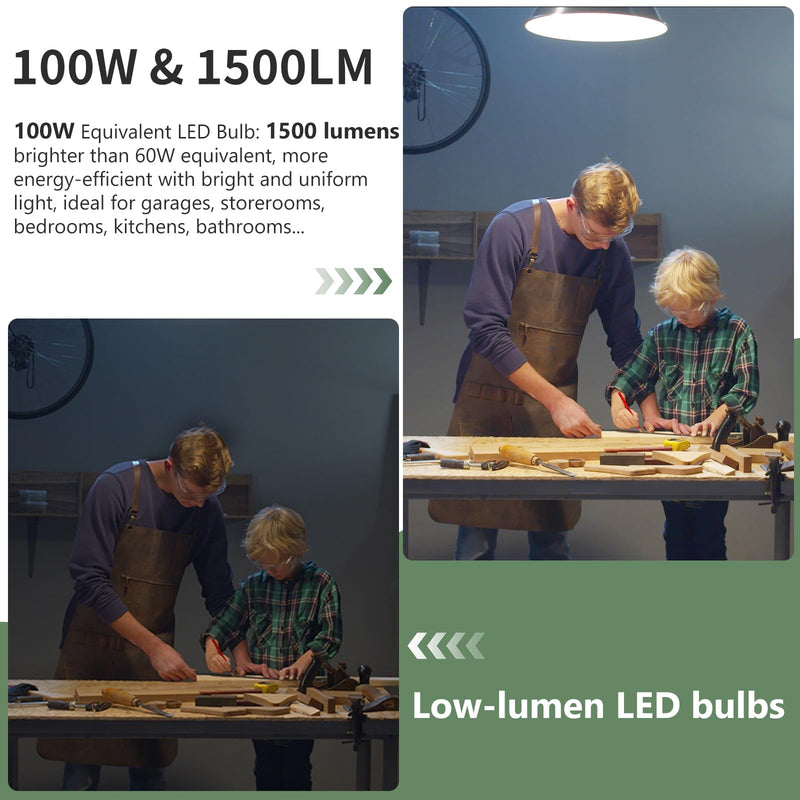 evelor 24-Packs A19 LED Light Bulbs,100 Watt Equivalent Daylight 5000K Bright Bulbs Efficient 13W,1500 Lumens E26 Base, Non-Dimmable, 15000-Hour Lifespan for Bedroom, Living Room, Office 24 Pcs