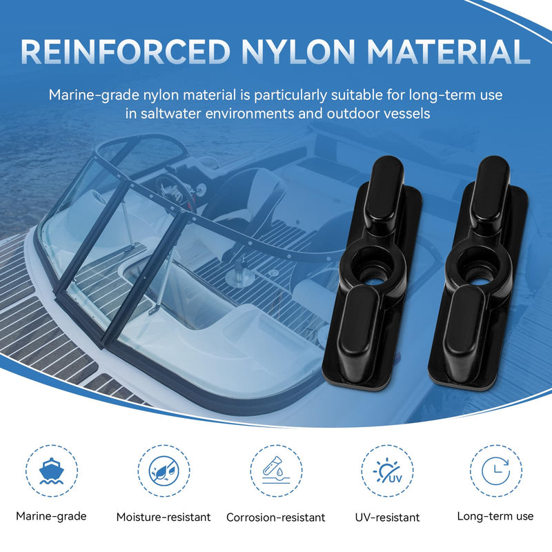 Boat Windshield Double Latch, Marine Door Window Lock Replacement Twist Latch, Boat Hatch Clip Hardware, Protect Windows and Block Strong Winds, 4 Pcs