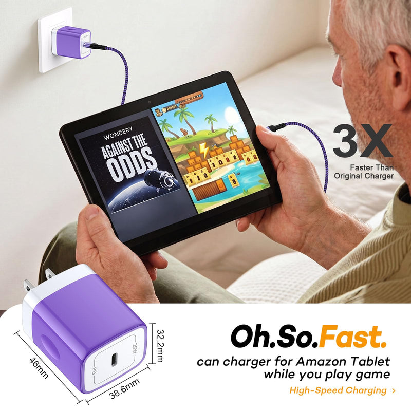Kindle Charging Amazon Fire Tablet Charger Replacement for Kindle Colorsoft/Scribe/Paperwhite Kids Signature Edition/Android for Fire HD 8/10 Plus Tab/HD 10 Kids Pro (Include USB C Cable 6ft)