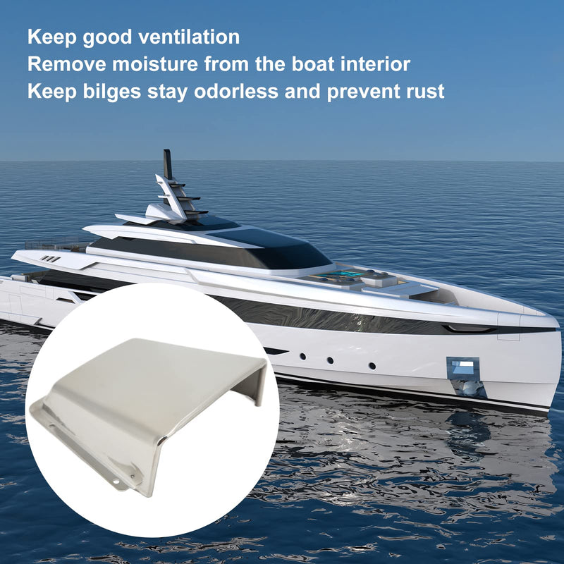 Aramox Marine Vent Cover, 304 Stainless Steel Boat Cowl Vent with Nylon Base, Marine Intake Exhaust Cowl Ventilator for Boat Yachts Accessories, for Outdoor Application