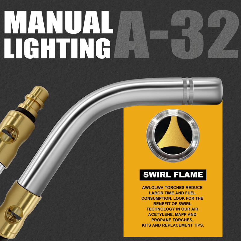 A-32 3/4" Air Acetylene Replacement Tip for Turbo Style for PLF-A5 or G-4 Handles, with Flint Striker (A-32 3/4") A-32 3/4"