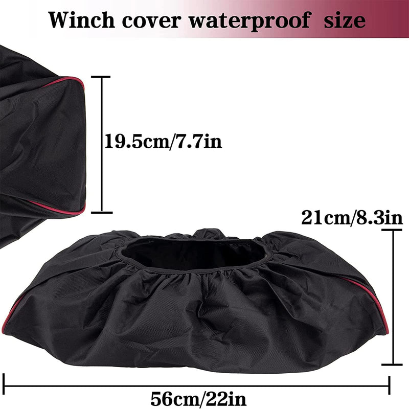 Winch Cover, Heavy Duty Waterproof Dust-Proof Winch Protection Cover, Ideal for Electric Winches 8500-17500 lbs for Jeep, ATV, Boat,Trailer,Sailboat etc,Indoor/Outdoor electric Winch Accessories.
