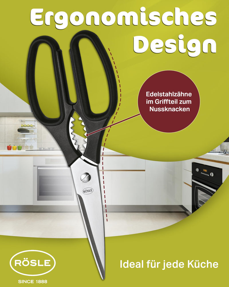 Rosle Scissors, for the Kitchen, for Cooking, Stainless Steel Blade, 22 cm, 96290 Kitchen Shears