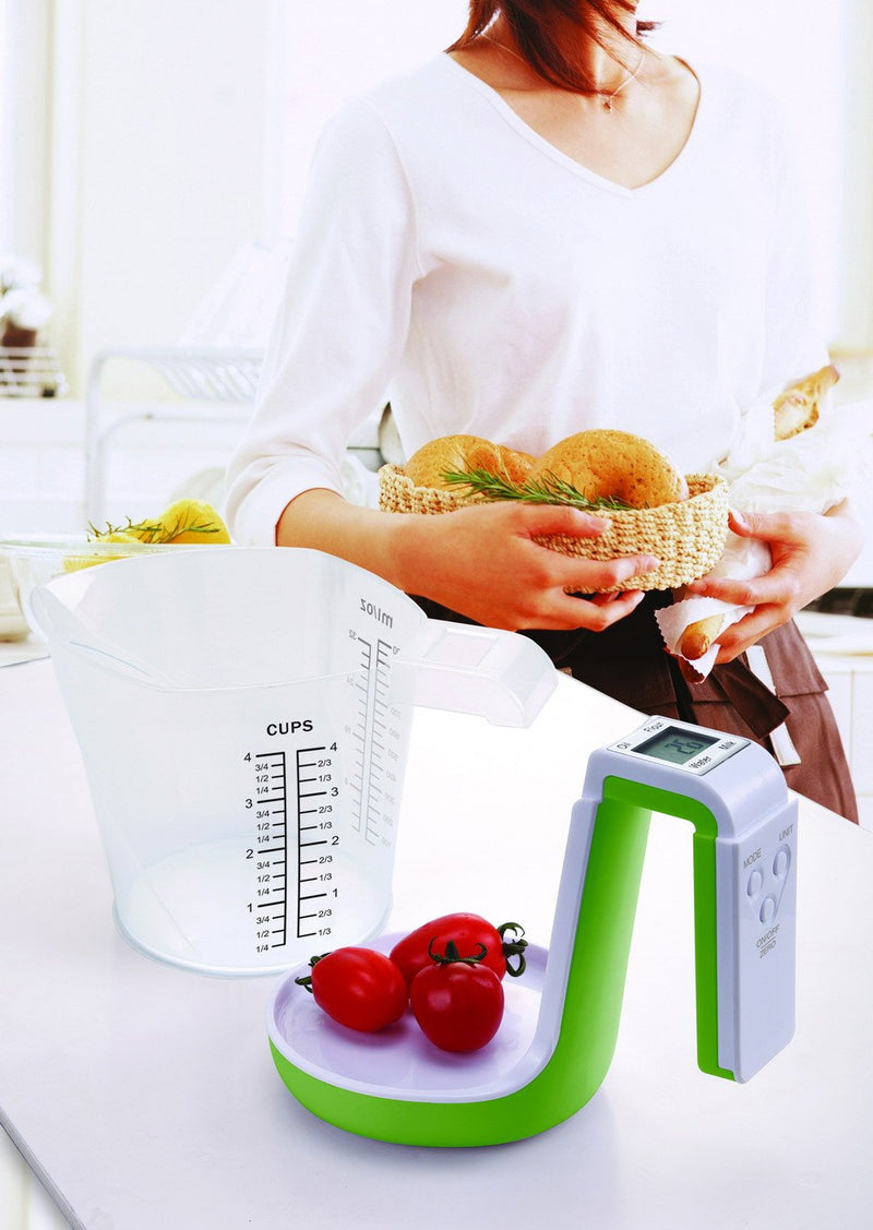 Digital Kitchen Food Scale and Measuring Cup Green