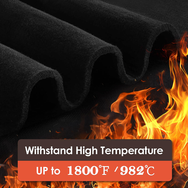 6' x 4' Large Welding Blanket Fireproof, 1/5"(5mm) Thickened Heat Resistant Mat, Flame Retardant Carbon Felt Wick, Fire Resistant Insulation Blanket, Heat Shield for Soldering, Stove, Firepit, Grill 4' x 6'