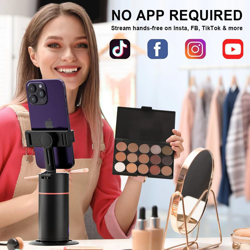 GREEN HOUSE Auto Face Tracking Phone Holder, Selfie Gimbal with Rechargeable & Detachable LED Fill Light & Detachable Controller With remote&fill light