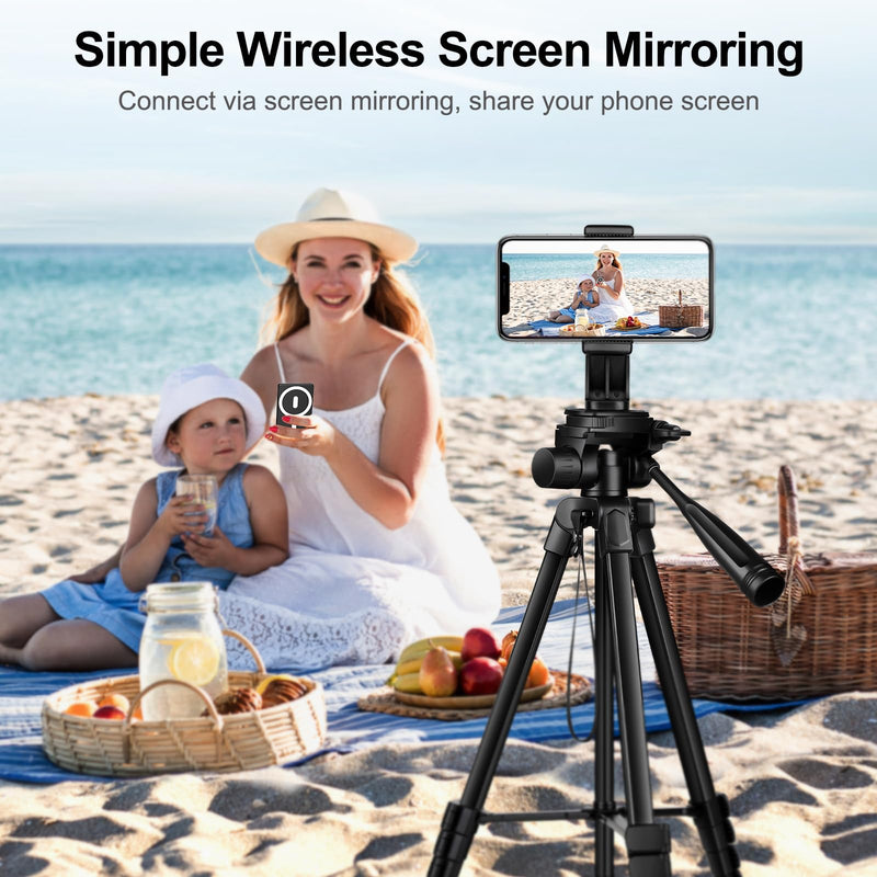 MAGEX 4" Slim Selfie Monitor Screen for iPhone 17, Magnetic 1080p Wireless Screen Mirroring Back Camera Monitor iPhone Android Phone Vlog Selfie Screen w/Camera Button, CNC Metal, Black, No Touch 4 Inch