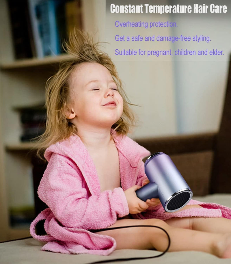  [AUSTRALIA] - Hair Dryer, 2000W Fast Drying Ionic Hairdryers for Women, Lightweight Blow Dryer with Stand for Women Kids Home Travel Salon - Gradient Purple