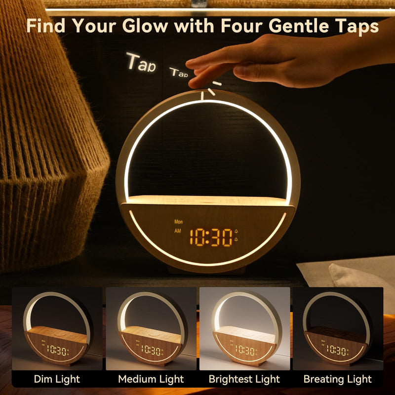 Vivilumens Wake Up Light Sunrise Alarm Clock - White Noise Machine with 20 Soothing Sounds for Sleep Better, Weekdays/Weekends Dual Alarms for Heavy Sleepers & Touch Control Night Light, Ideal Gifts