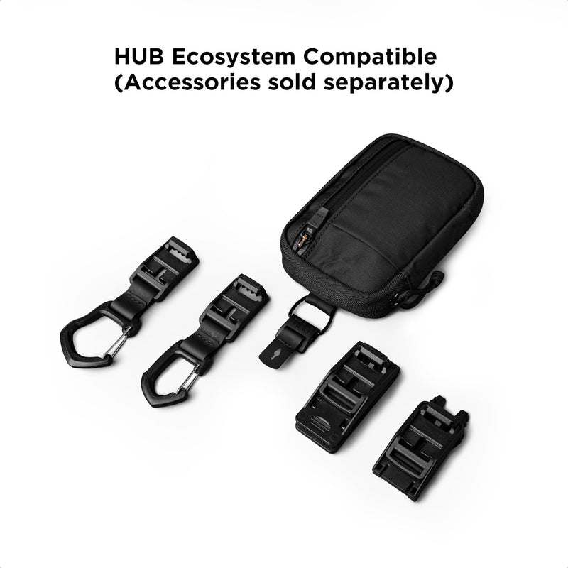 ALPAKA HUB Pouch V2 EDC Organizer for Cables, Cards, Coins, RFID Blocking Small Tool Bag for Everyday Carry and Travel Black
