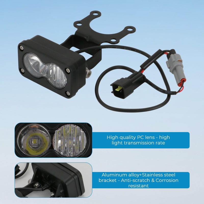 motoparty Upgrade Headlight Kit Fits for Talaria Sting R MX4 Sur-Ron Segway X260, with Adapter Harness, 20W 6000-6500K Upgrade Motorcycle Lights Bars Led Headlamp （3 Inch） Upgrade White