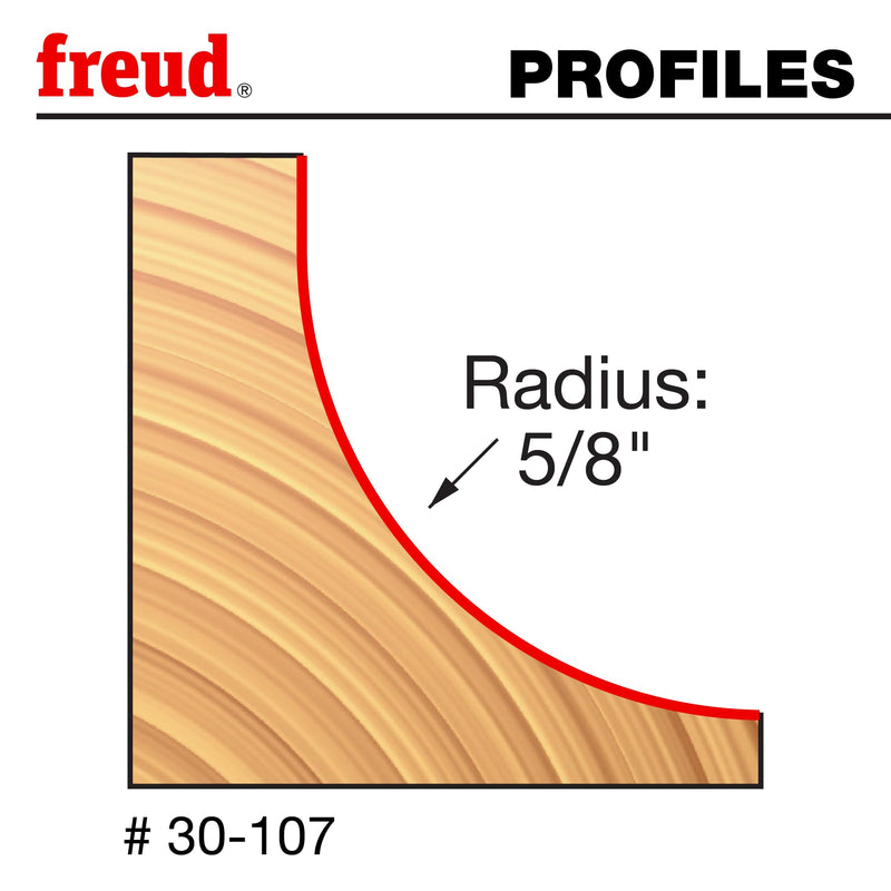 Freud 30-107: 5/8" Radius Cove Bit with 1/2" Shank