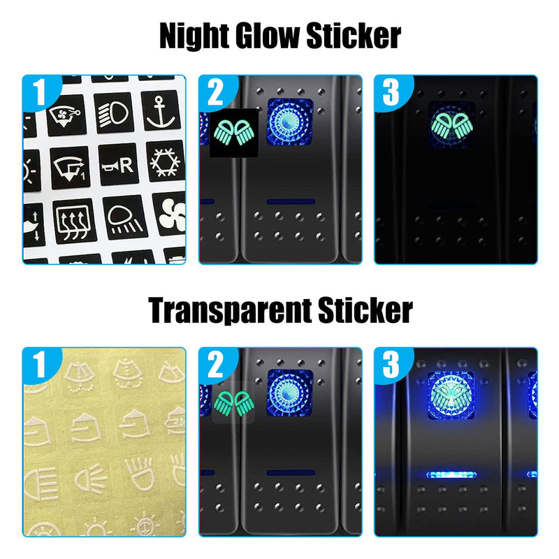 FXC Pre-Wired 5 Gang Rocker Switch Aluminum Panel with 40A Inline Fuse, Waterproof 6-Pin On-Off Car Boat Switch, Blue LED Switch Panel for Marine Boat Automotive RV Truck ATV Vehicles 12V/24V