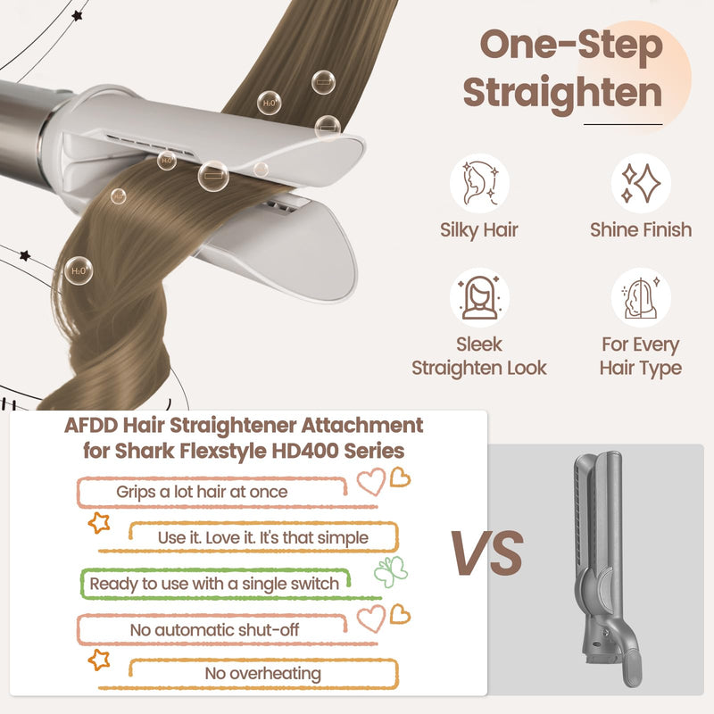 Upgraded Large Round Volumizing Brush and Hair Smooth Attachment compatible with Shark FlexStyle HD400 Series