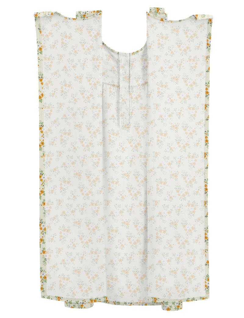 Hospital Gowns for Women Tear Away Snap Open Back Post Shoulder Surgery Sleeveless Adaptive Clothing with Pockets Yellow Flower Small