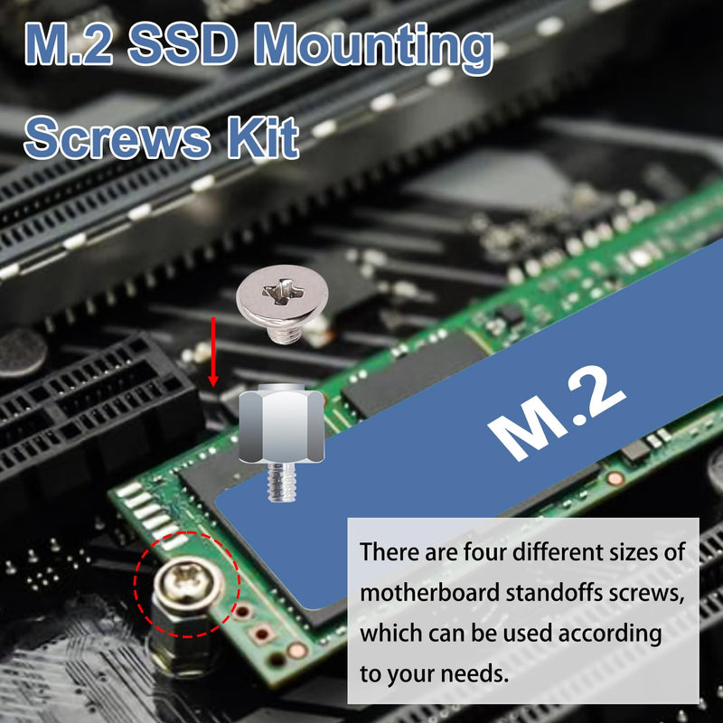 480PCS M.2 Screws Motherboard Standoffs Screws Computer Screws Assortment Kit, NVMe Screws M.2 SSD Mounting Screws for Motherboard, SSD, HDD Hard Drive, PC Fan, PC Case