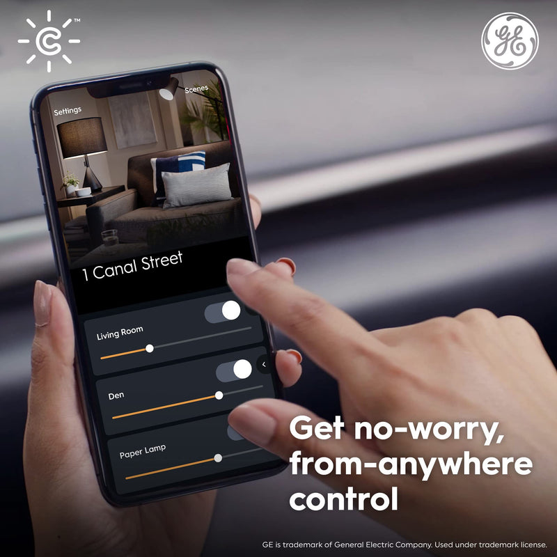 GE CYNC A19 Smart LED Light Bulbs, Soft White, Bluetooth and WiFi Light Bulbs, 60W Equivalent, Work with Amazon Alexa and Google Home (4 Pack) 4 Pack