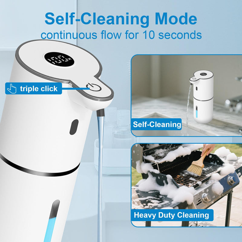 Automatic Liquid Soap Dispenser Touchless, USB Rechargeable Smart Hand Soap Dispenser, 6-Level Adjustable, 12.8oz/380mL Wall Mounted for Bathroom Kitchen Accessories Dish Soap-White White