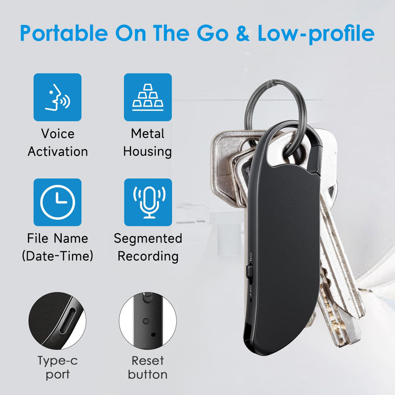 Digital Voice Recorder, XIXITPY 32GB (2450Hours) HD Clear Recording Device | AI-Intelligent Noise Reduction, Portable, 30Hrs Battery, Voice Activated, One-Touch, USB C, Meeting Lecture Class Interview