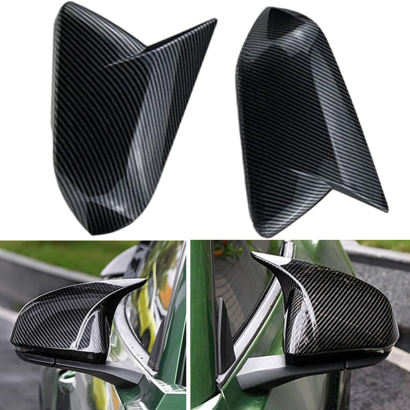 Auto Car Mirror Cover Rearview Mirror Guard Covers Side Cap Trim for Mustang 2015-2025 GT/GT Premium/Ecoboost/Ecoboost Premium/V6,Not Fit for Mach-e,With Turn signal Light,Carbon Fiber Look Carbon Fiber Look