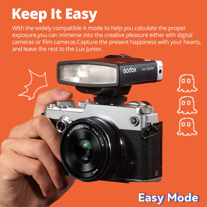 Godox Lux Junior Retro Camera Flash Compatible Cameras Fujifilm, Canon, Nikon, Olympus, Sony
