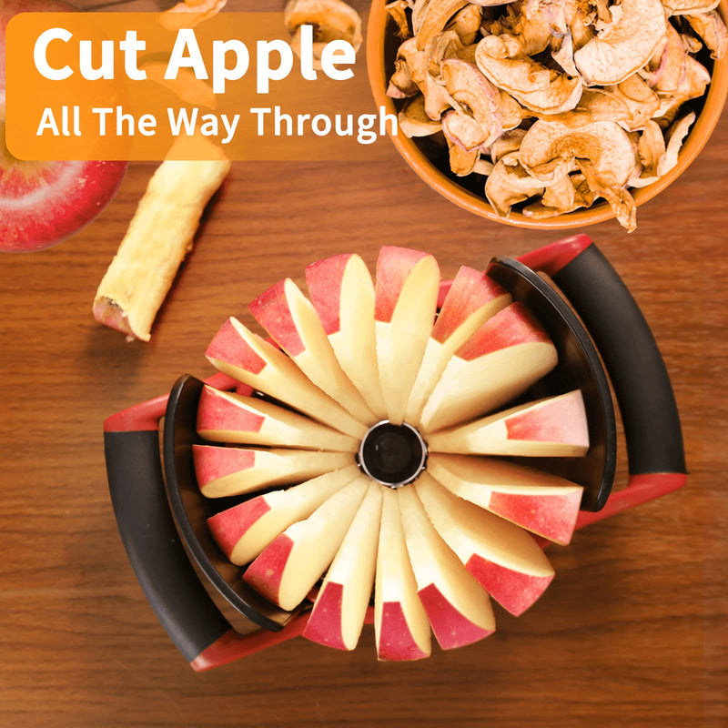 [Upgraded] Newness 5.12 Inch Large Apple Slicer, Cut 16 Thin Slices All the Way Through, HEAVY - DUTY Stainless Steel Apple Corer & Slicer for Fruits & Vegetables - Dishwasher Safe 16-Slices Apple Slicer with Base