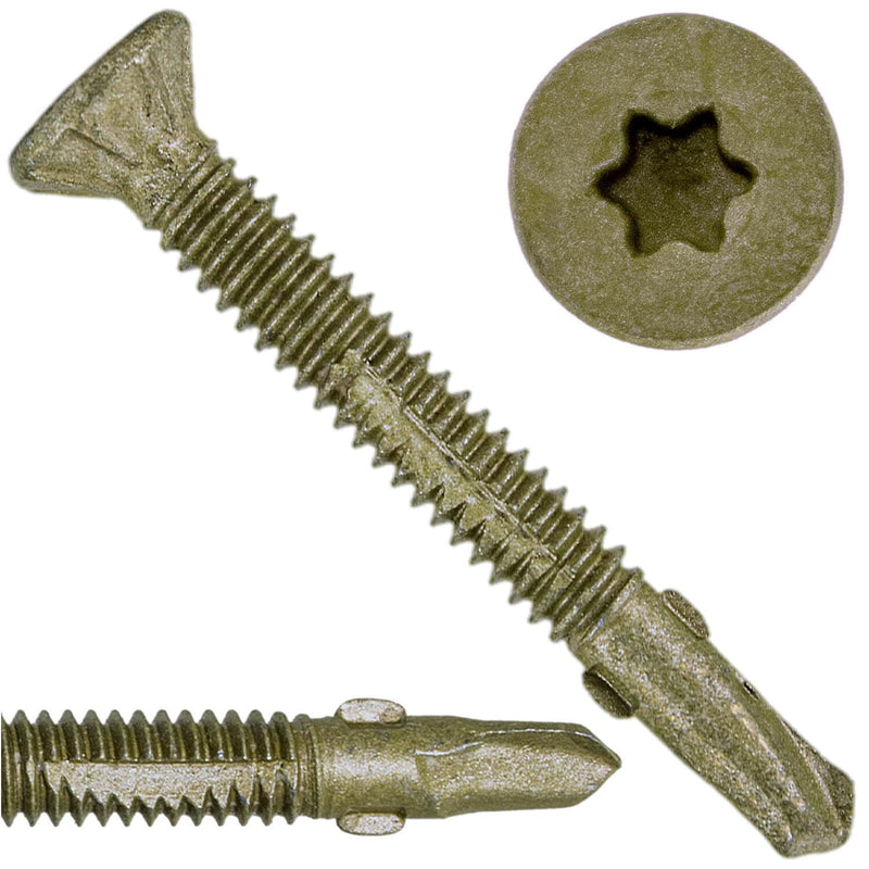 10x1-5/8 Reamer Tek Torx/Star Head Self-Drilling Wood to Metal Screws - for Flatbeds, Trailers - T-30 Torx Screw Head 1 Pound 113 Screws #10 x 1-5/8" - 1 lb 113 Screws