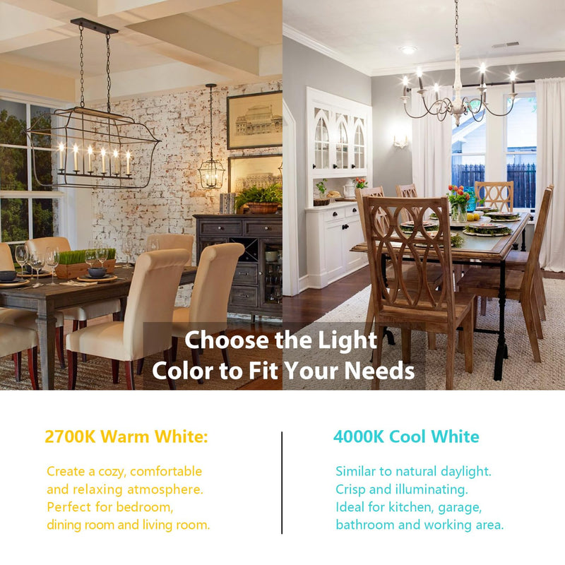 12-Pack Dimmable E12 LED Candelabra Bulbs 60W Equivalent, 4000K Cool White, 600 Lumens B11 Candle Base 6W C35 LED Filament Vintage Light Bulbs, Clear Glass for Chandelier Ceiling Fan High CRI 90+ Cool White 4000k 12 Count (Pack of 1)