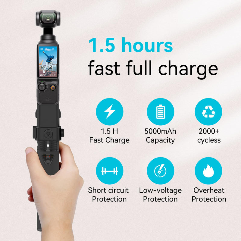 Smatree Portable Osmo Pocket 3 Power Stick (Power Bank) Compatible for DJI Osmo Pocket 3, Handheld Smartphone Holder Mount Bracket Only for DJI Osmo Pocket 3 Camera For Pocket 3(Upgrade Version)