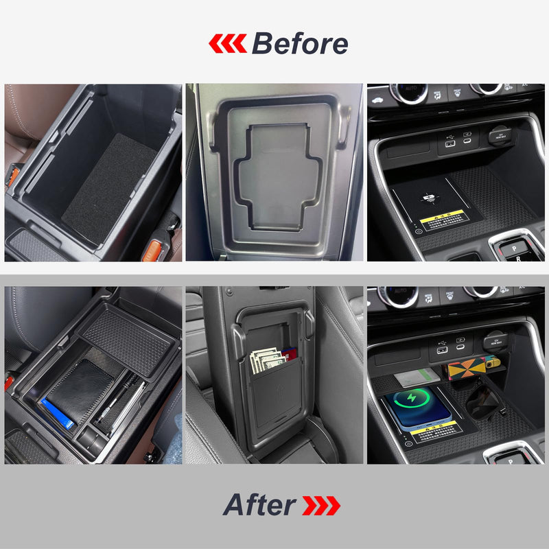 3PCS Center Console Organizer Compatible with 2026 2025 2024 2023 Honda CRV Armrest Storage Box Armrest Hidden Storage Box Secret Compartment Insert Tray Interior Accessories 3 Pcs Center Console Organizer