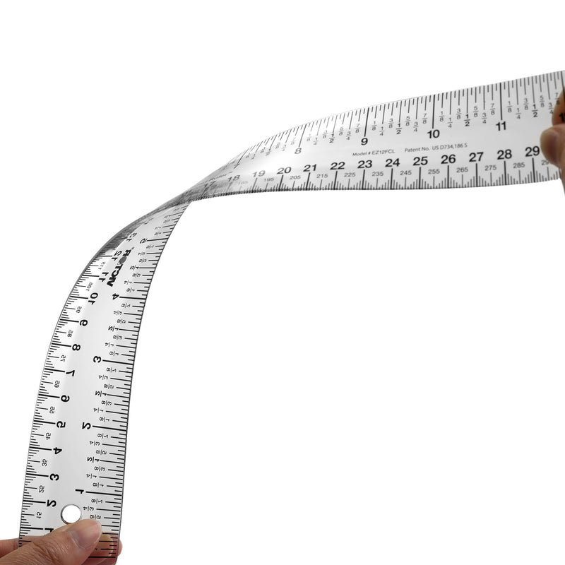12 Inch Easy Read Ruler, Clear Flexible, Bendable, Shatterproof, Ruler (12 Pack) 12 inch (12 Count)
