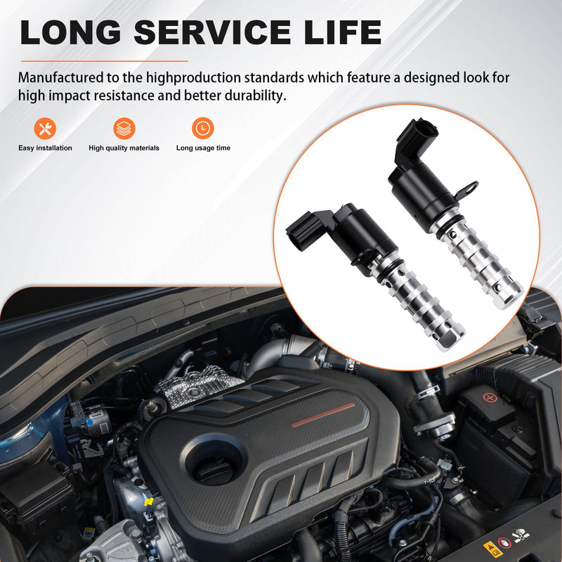 VVT Solenoid Intake & Exhaust Compatible with Hyundai/Kia Camshaft & Crankshaft Position Sensor Kit Fit for Santa Fe/Sonata/Optima 2011-2015 2.0L/2.4L Replace# 24375-2G500 243552G500