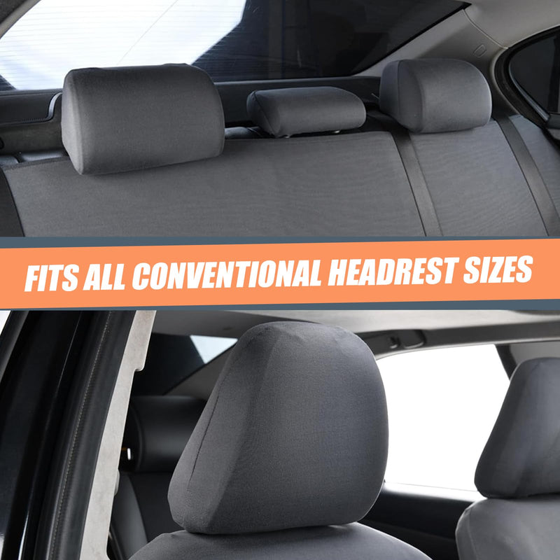 2 PCS Car Seat Headrest Cover, 9" x 10.6" Knitted Stretch Breathable Fully Surrounded Simple Dust Cover, Reusable Flexible Headrest Protector, Universal for Most Cars (Dark Gray) 2 PCS #9" x 10.6" Dark Gray