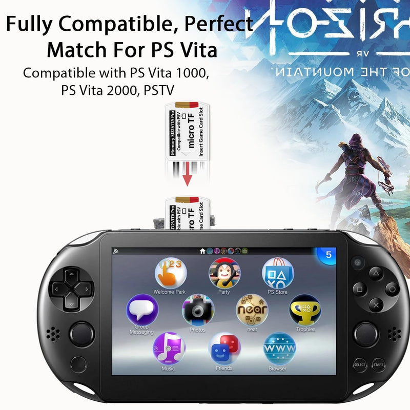 SD2Vita 6.0 PS Vita Memory Card Adapter, Micro SD to PSVita SD Card Adapter Compatible with PSV 1000/2000/PSTV FW 3.60 HENkaku Enso System