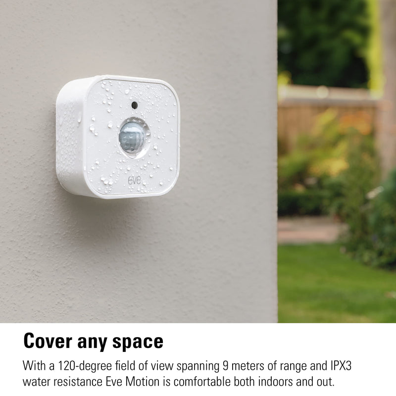 Eve Motion (Matter) - Smart motion sensor with light sensor, IPX3 water resistance, automatic activation of lights and devices, Thread