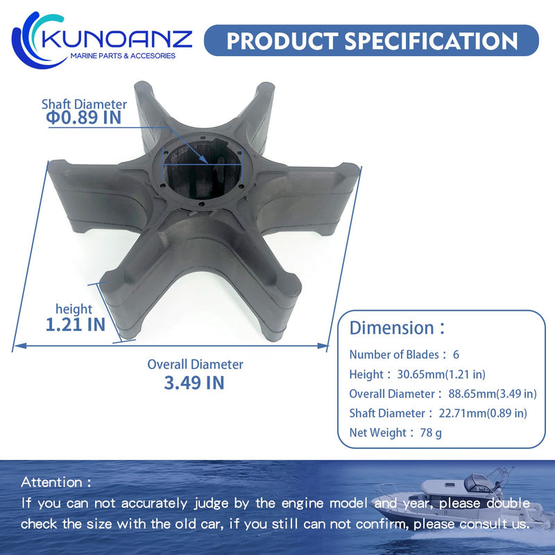6E5-44352-01-00 6E5-44352-00-00 Water Pump Impeller For Yamaha 115 130 150 175 200 225 250 HP 2/4 Stroke Outboard Sierra 18-3071 115HP 130HP 150HP 175HP 200HP 225HP 250HP F115 F150 F200 F225 F250