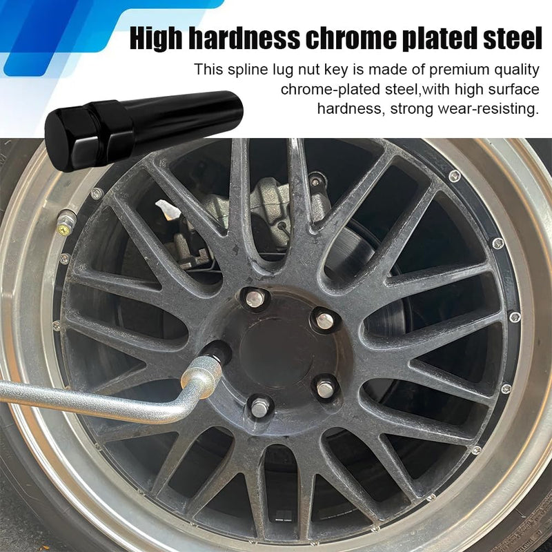 Small 6 Spline Lug Nut Socket, Wheel Lock Key Replacement for Six-Spline Wheel Lock Lug Nuts, Wheel Lock Removal Tool for 19 mm(3/4 Inch)&21 mm(13/16 Inch) Hex Socket Wrench (Small 6 Spline) Small 6 Spline
