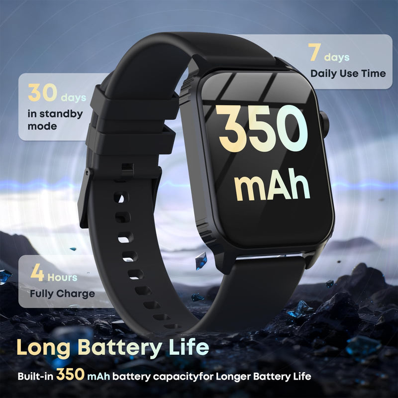 Smart Watch for Men, 120+ Sports Modes Smartwatch with 1.83" HD Touchsreen, Sleep Monitor, IP67 Waterproof, Bluetooth Call & Music Control Fitness Watch for iPhone/Android (Black) Black