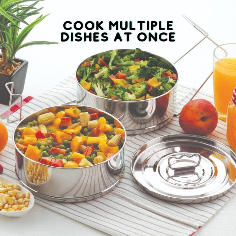 Stackable Stainless Steel Insert Pans - 3QT- Inserts for Instant Pot - Pan for Instapot - Accessories for Instant Pot 3QT and above - Pressure Cooker Steamer Accessories - 6.5" L × 6.5" W × 4.0" H