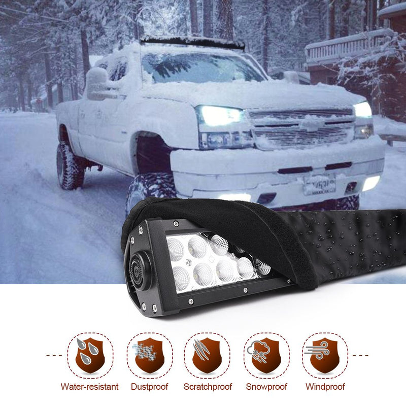 MICTUNING 52 inches Universal Straight and Curved LED Light Bar Cover - Water-Resistant, Windproof, Dustproof, Snowproof Scratch-Proof Protective Sleeve 52" Light Bar Cover
