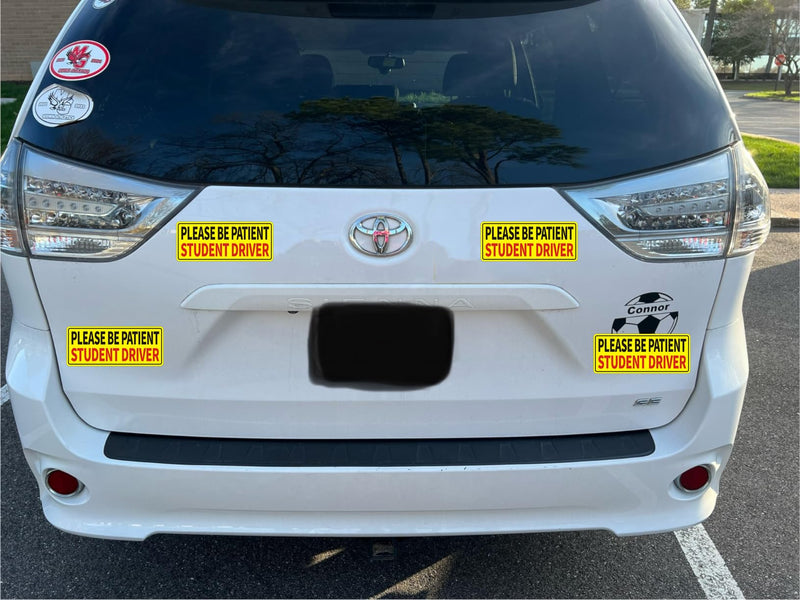 Non-Magnetic Student Driver Stickers - Removable Student Driver Stickers, Safe for Painting Removable Back Glue Works Better Than Magnetic Suitable for Plastic Bumpers and Windows 5pcs Yellow Non-magnetic