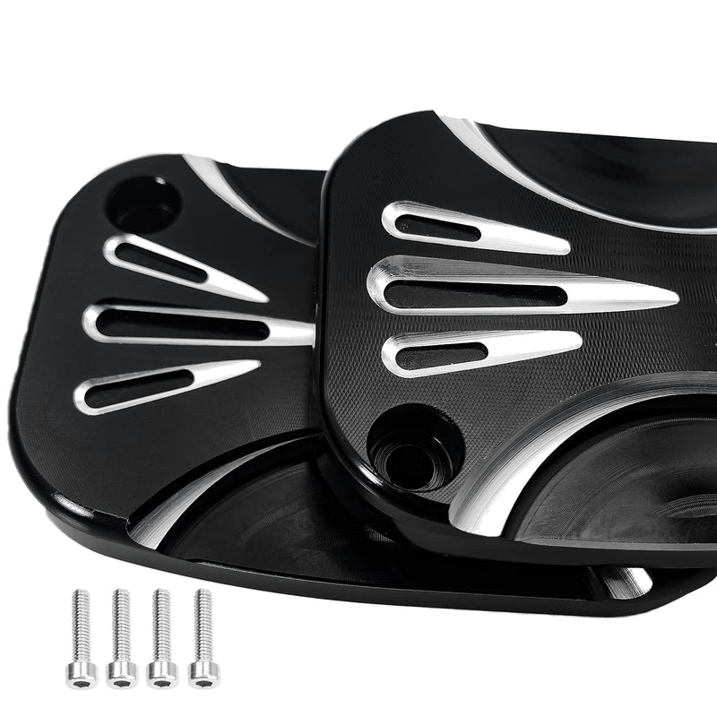 Motorcycle Brake Clutch Master Cylinder Covers Aluminum Left and Right Brake Reservoir Cylinder Cover for Harley Touring Road King Electra Street Glide Ultra Classic
