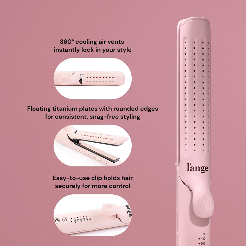  [AUSTRALIA] - L'ANGE HAIR Le Duo 360° Airflow Styler - 2-in-1 Curling Wand & Titanium Flat Iron Hair Straightener - Professional Hair Styler - Hair Curler with Cooling Air Vents - Adjustable Temp.