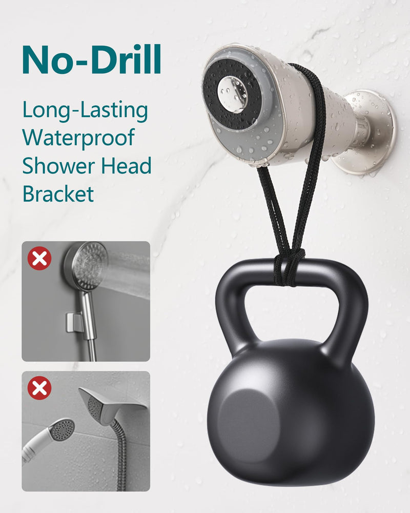 Adjustable Shower Holder Remote Dock Compatible with Moen Magnetic Handheld Showerhead - 3M VBH Adhesive Tape for Strong Hold, No Drill, Any Height Use, Brushed Nickel