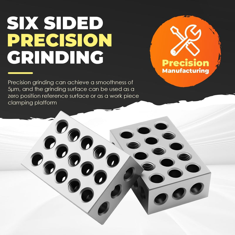 123 Blocks 23 Holes 1 2 3 Block Within .0002" Tolerances 3-2-1 Blocks Set Used for Calibrating Equipment